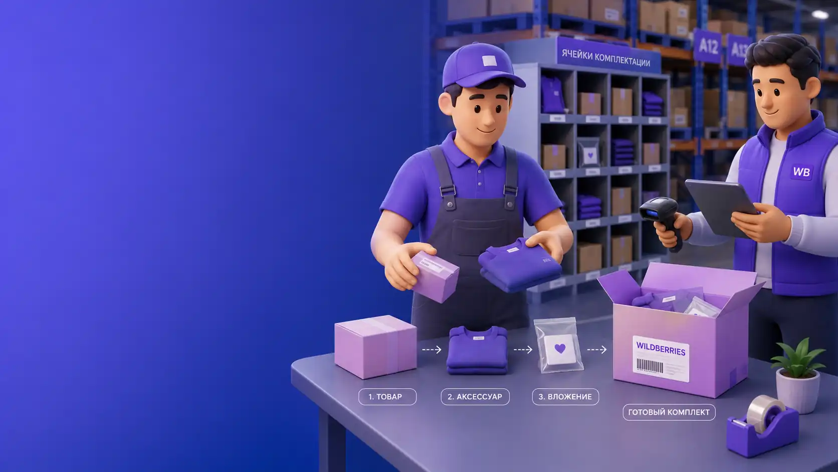 Комплектация товаров для Wildberries на складе